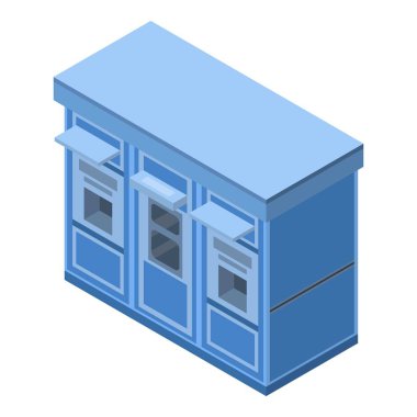 Bilet sokak kiosk simgesi. İzometrik bilet sokak kiosk vektör simgesi beyaz arka plan üzerinde izole web tasarımı için