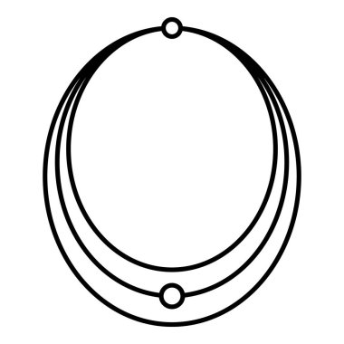 Gümüş kolye simgesi, anahat stili