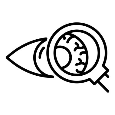 Göz küresi muayene simgesi, anahat stili