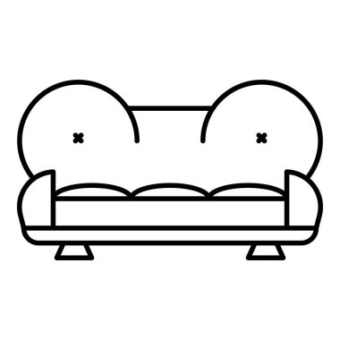 Deve kanepe simgesi. Anahat deve kanepe vektör simgesi beyaz arka plan üzerinde izole web tasarımı için