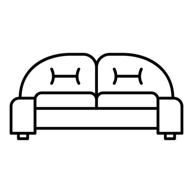 Kol koltuk simge. Anahat kol kanepe vektör simgesi beyaz arka plan üzerinde izole web tasarımı için