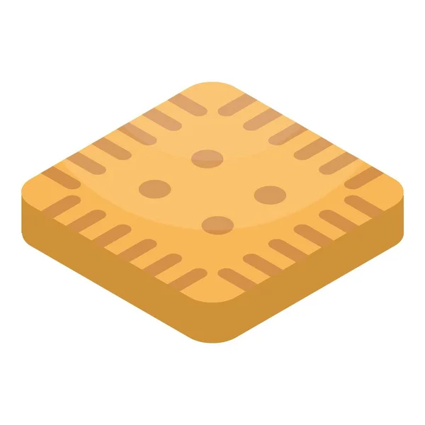 Čtvercová ikona sušenku, izometrický styl — Stockový vektor