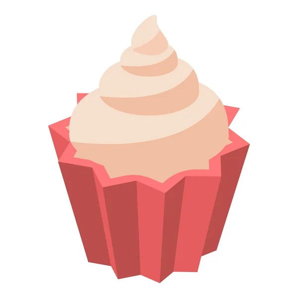 Cupcake icône, style isométrique — Image vectorielle