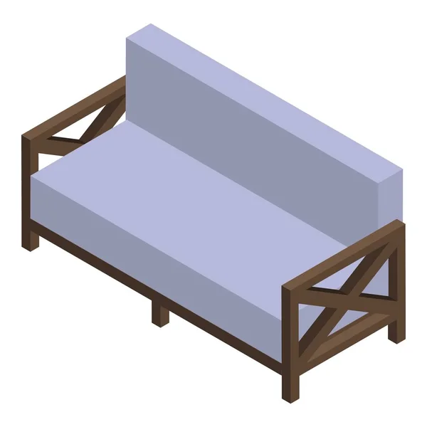 Ikon sofa retro, gaya isometrik - Stok Vektor