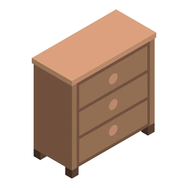 Drawer icon, isometric style — Stock Vector