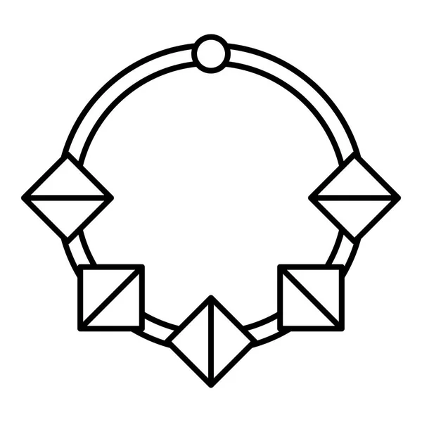 Иконка ожерелья, стиль контура — стоковый вектор