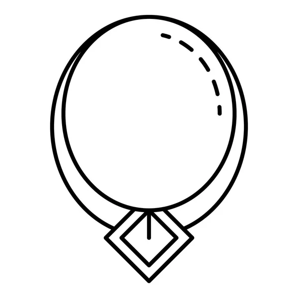 Edelstein Halskette Symbol, Umriss Stil — Stockvektor