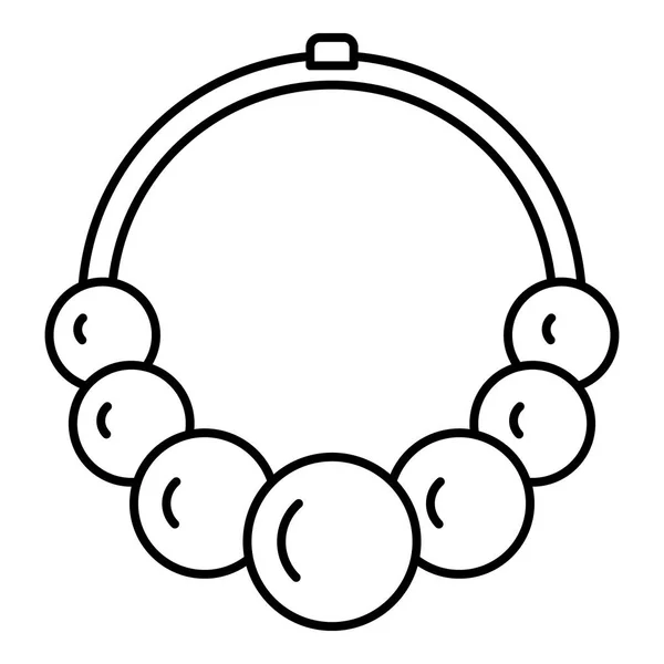 Romantik Halskette Symbol, Umriss Stil — Stockvektor