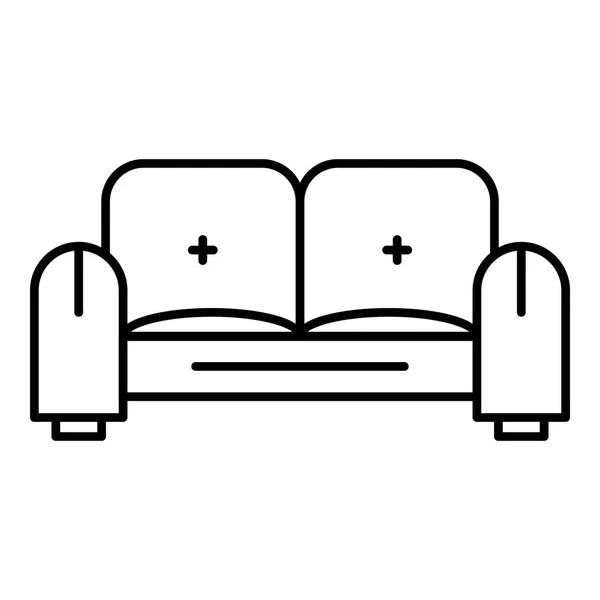 Icona divano, stile contorno — Vettoriale Stock