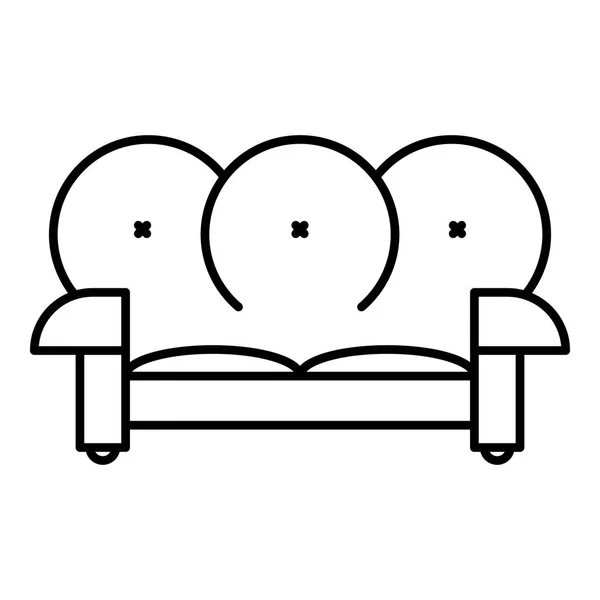 Ledersofa-Ikone, Outline-Stil — Stockvektor