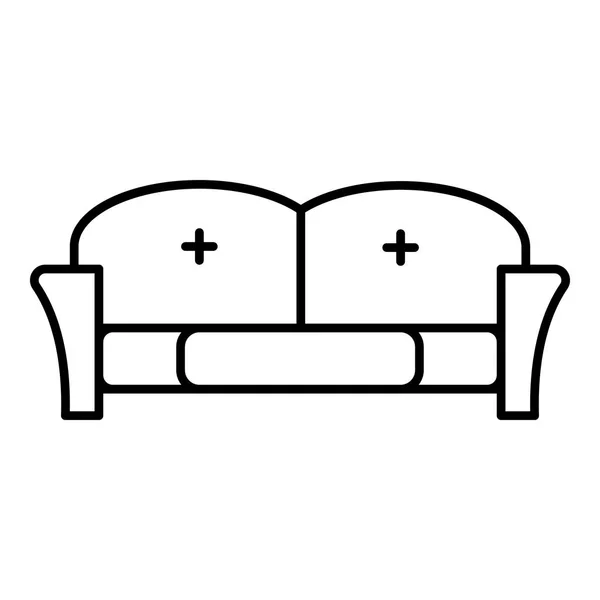 Canapé tuxedo icône, style contour — Image vectorielle
