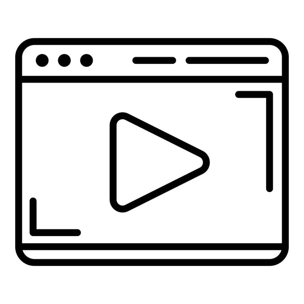 Icono del reproductor de vídeo, estilo de esquema — Vector de stock