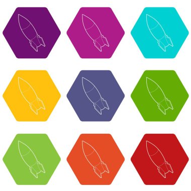 9 vektör bomba Icons set