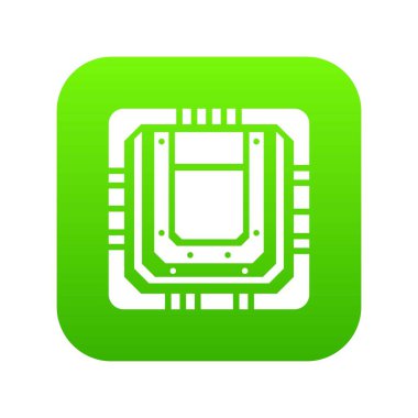 Modern mikroçip yeşil simge vektör
