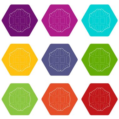 9 vektör dünya Icons set