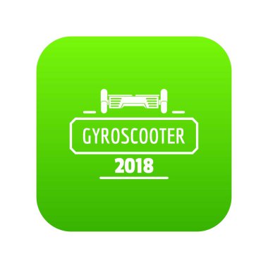 Seyahat gyro scooter yeşil simge vektör
