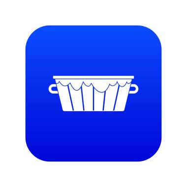 Ahşap küvet simgesi dijital mavi