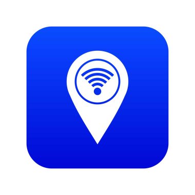 Harita iğne işaretçisi wi fi sembol simge dijital blue ile