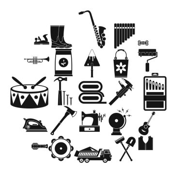 Çalışma dişli simgeler kümesi, basit tarzı