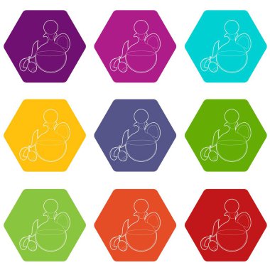 9 vektör zeytinyağı Icons set