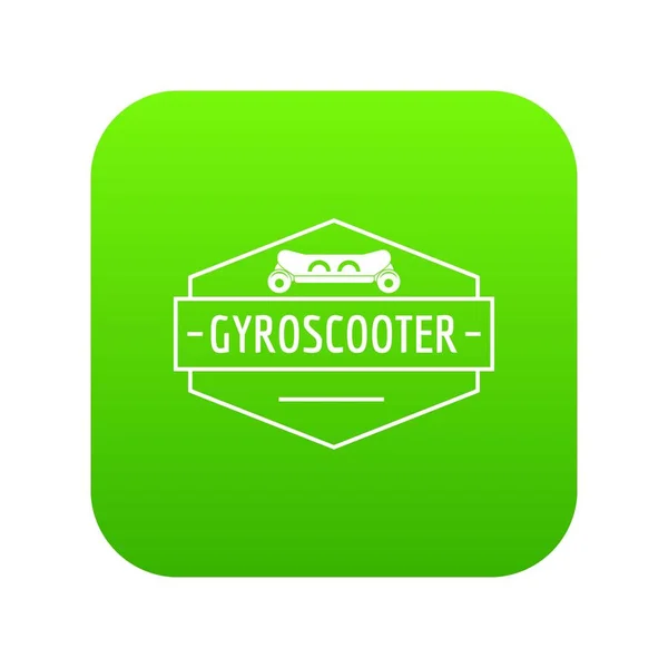 Batería giroscooter icono verde vector — Archivo Imágenes Vectoriales