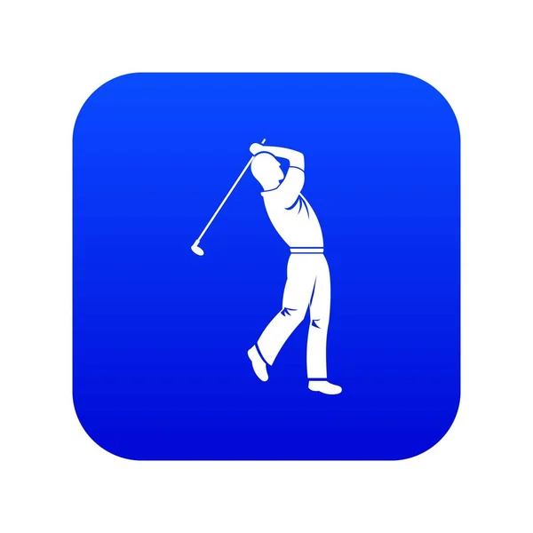 Golf játékos ikon digitális kék — Stock Vector