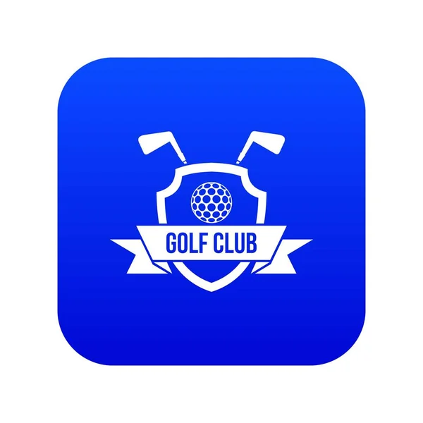 Ícone emblema clube de golfe azul digital —  Vetores de Stock