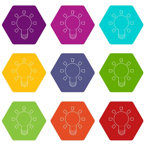 9 vektör lamba Icons set