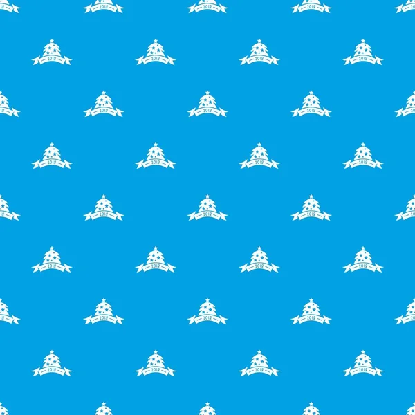 Christmas tree pattern vector seamless blue — Stock Vector