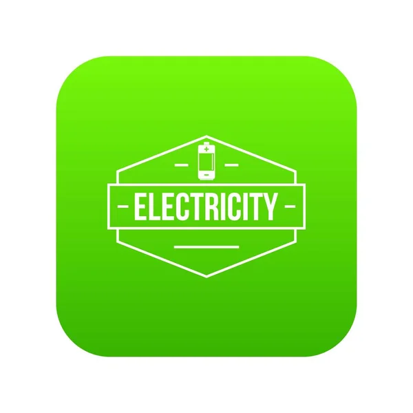 Ícone da bateria vector verde — Vetor de Stock