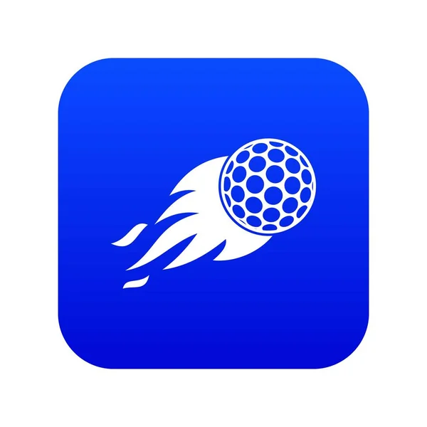 Burning golf bola icono digital azul — Archivo Imágenes Vectoriales