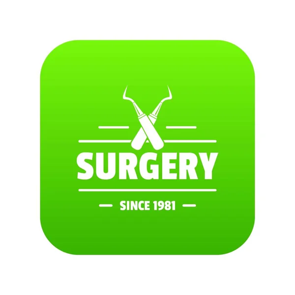 Зеленый вектор иконки хирургии — стоковый вектор