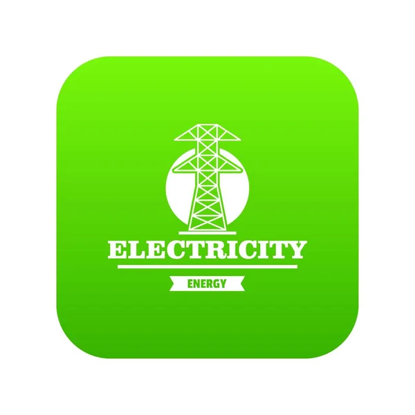Elektriciteitscentrale pictogram groen vector — Stockvector