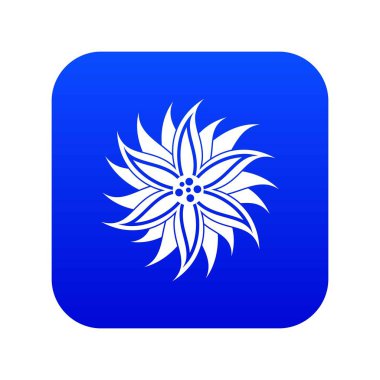 Çiçek simgesi dijital mavi