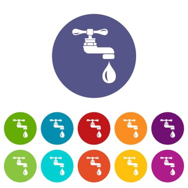 Su dokunun simgeler kümesi vektör renk