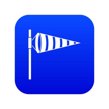 Rüzgar simgesi dijital mavi tarafından şişirilmiş Meteoroloji rüzgar gülü