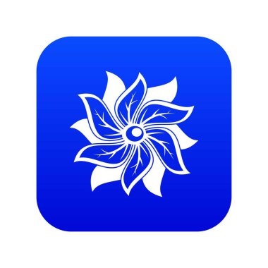 Çiçek simgesi dijital mavi