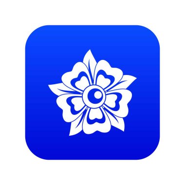 Çiçek simgesi dijital mavi