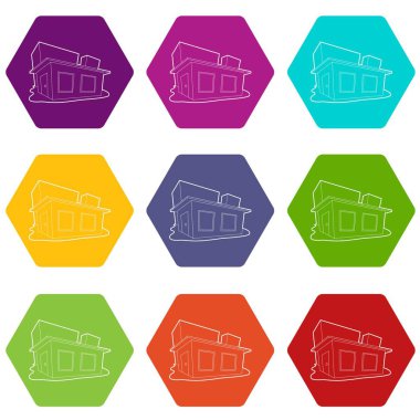 9 vektör yazlık Icons set