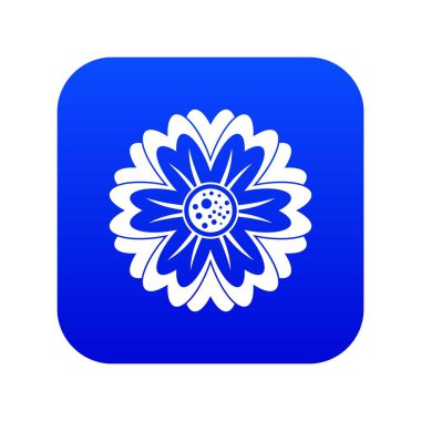 Çiçek simgesi dijital mavi