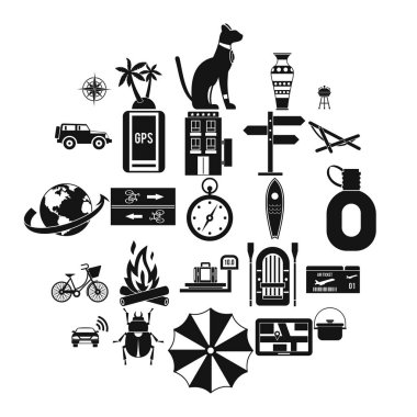 Yeni tatil Icons set, basit tarzı