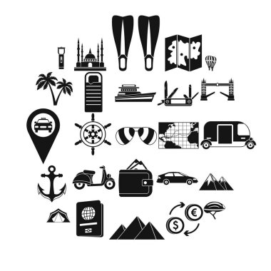 Cityscape Icons set, basit tarzı