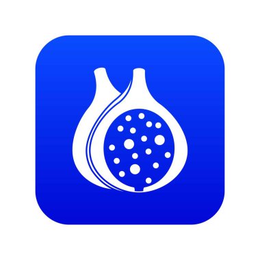 İncir meyve simgesi dijital mavi