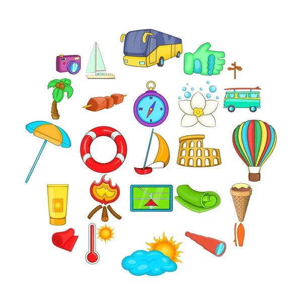 Todos os ícones incluídos conjunto, estilo cartoon — Vetor de Stock