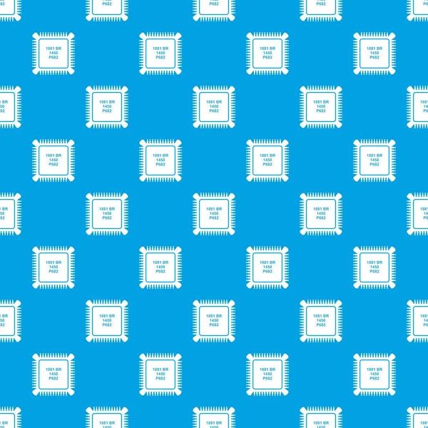 Processor microchip pattern vector seamless blue — Stock Vector