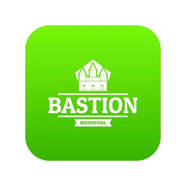 Bastión medieval icono verde vector — Archivo Imágenes Vectoriales