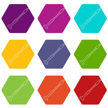 9 vektör müzikal boru Icons set