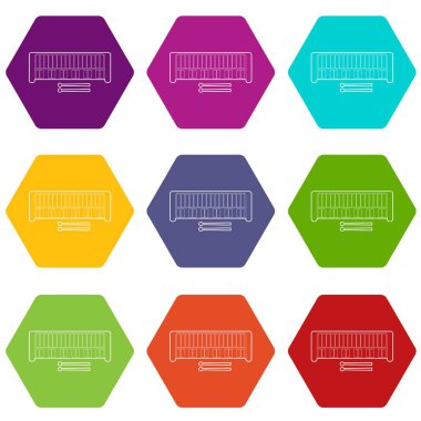 9 vektör ksilofon Icons set