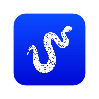 Noktalı yılan simgesi dijital mavi