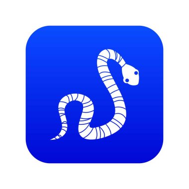 Çizgili yılan simgesi dijital mavi